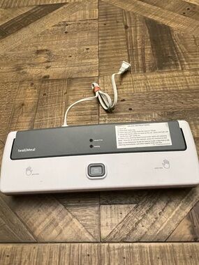Seal-A-Meal Vacuum Sealer, Compact White Food Sealer with One-Touch Sealing